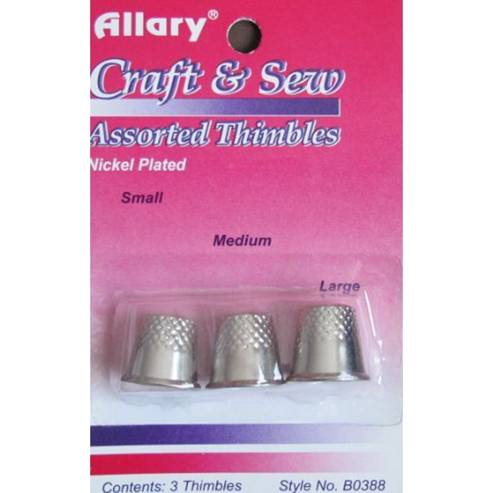 Allary Craft & Sew ASSORTED THIMBLES Pack Small, Medium & Large Sizes