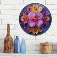thumbnail image 3 of Yayeee Wall Clock Battery Operated 11.9" Silent Quartz Non-Ticking for Living Room Decor, Large Purple Flowers, 3 of 8
