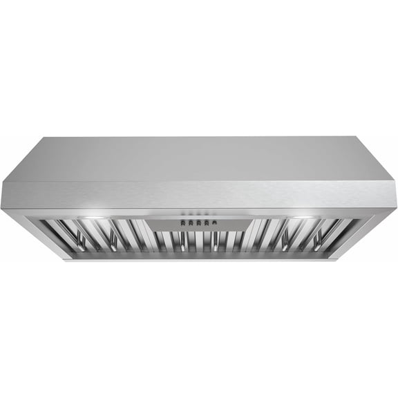 Streamline 30 in. Loculi Ducted Undermount 406 CFM Range Hood in Brushed Stainless Steel with Baffle Filters, Push Button Control, LED Lights