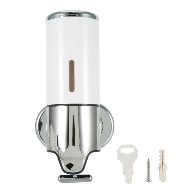 Dispensador de jabón líquido de pared, manual, para ducha y champú, para baño, 6030, blanco, de una sola taza.