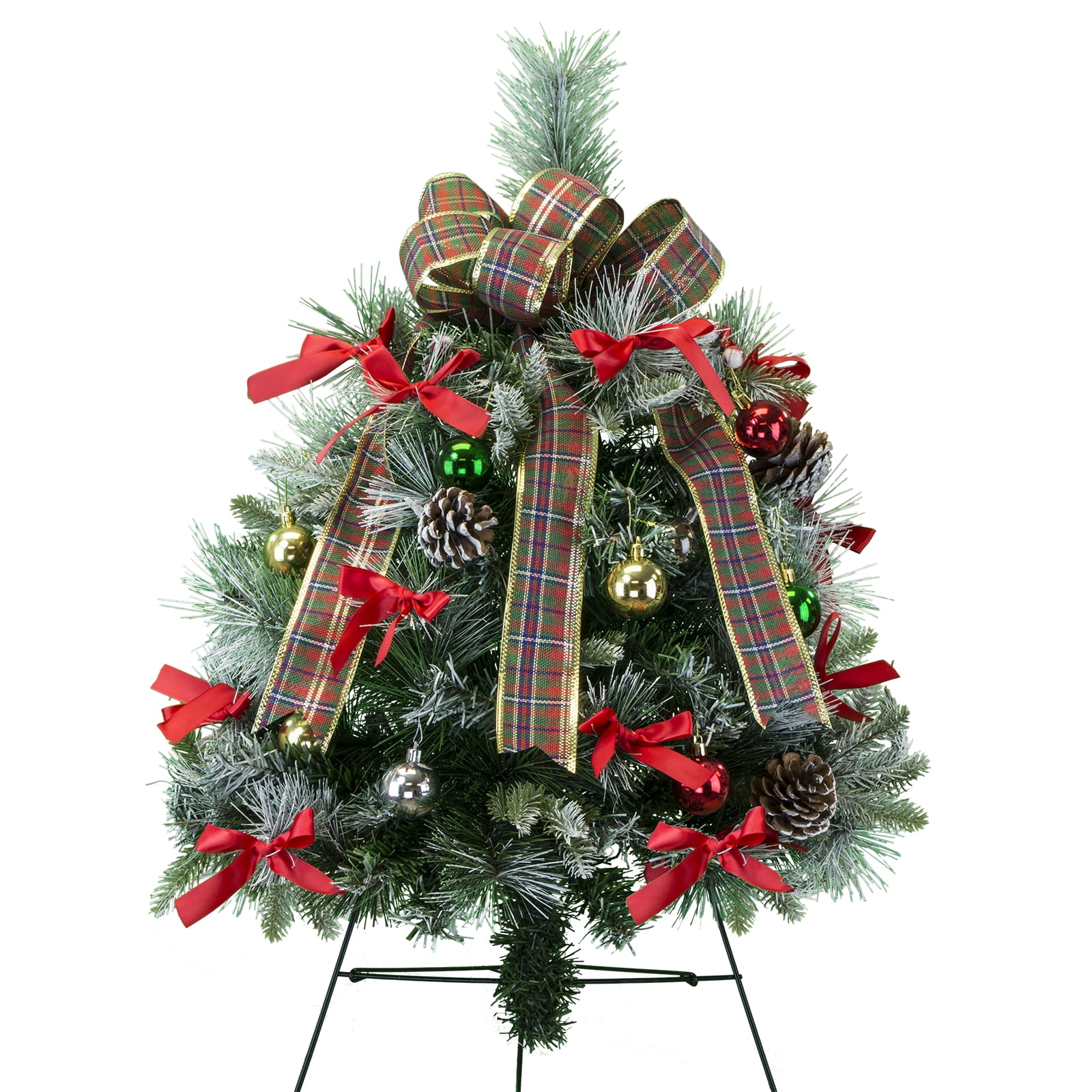 Sympathy Silks Christmas MemorialWreath Decoration Frosted Christmas