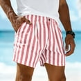 thumbnail image 7 of BVnarty Men's Striped Relaxed Fit Swim Trunks with Compression Liner Quick Dry Board Shorts Beach Shorts with Pockets Pink L, 7 of 7