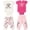 White / pink, variant on Disney Mickey Mouse Minnie Mouse Newborn Baby Girls Bodysuits and Pants