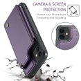 thumbnail image 5 of for iPhone 11 Premium PU Leather Back Case, Multiple Card Slots Design, Double Magnetic Clasp Study Kickstand RFID Blocking Classic Phone Cover for iPhone 11, Purple, 5 of 9