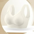 thumbnail image 3 of Bigersell Sports Bras for Women Full-Coverage Wireless Bras U-Neck Back Hook and Eye Bra Closure Ladies V-Neck Push up Padded Bras No Underwire Female Wire-Free Bralette White XL, 3 of 6