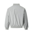 thumbnail image 3 of CharmCyan Men's Lightweight Bomber Jacket Casual Zip Front Windbreaker with Ribbed Collar Cuffs and Hem for Everyday Wear Light Gray L, 3 of 5