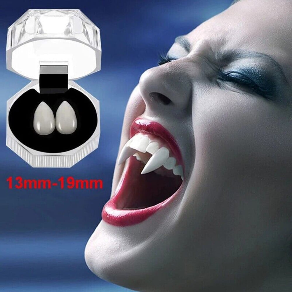 1 Pair Vampire Fangs Teeth Fake Dentures Prop for Halloween Role Play