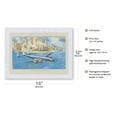 thumbnail image 2 of Flying to New York - Lockheed “Constellation” Plane - France - Vintage Airline Travel Poster c.1946 - Japanese Unryu Rice Paper Art Print (Unframed) 12 x 16 in, 2 of 4