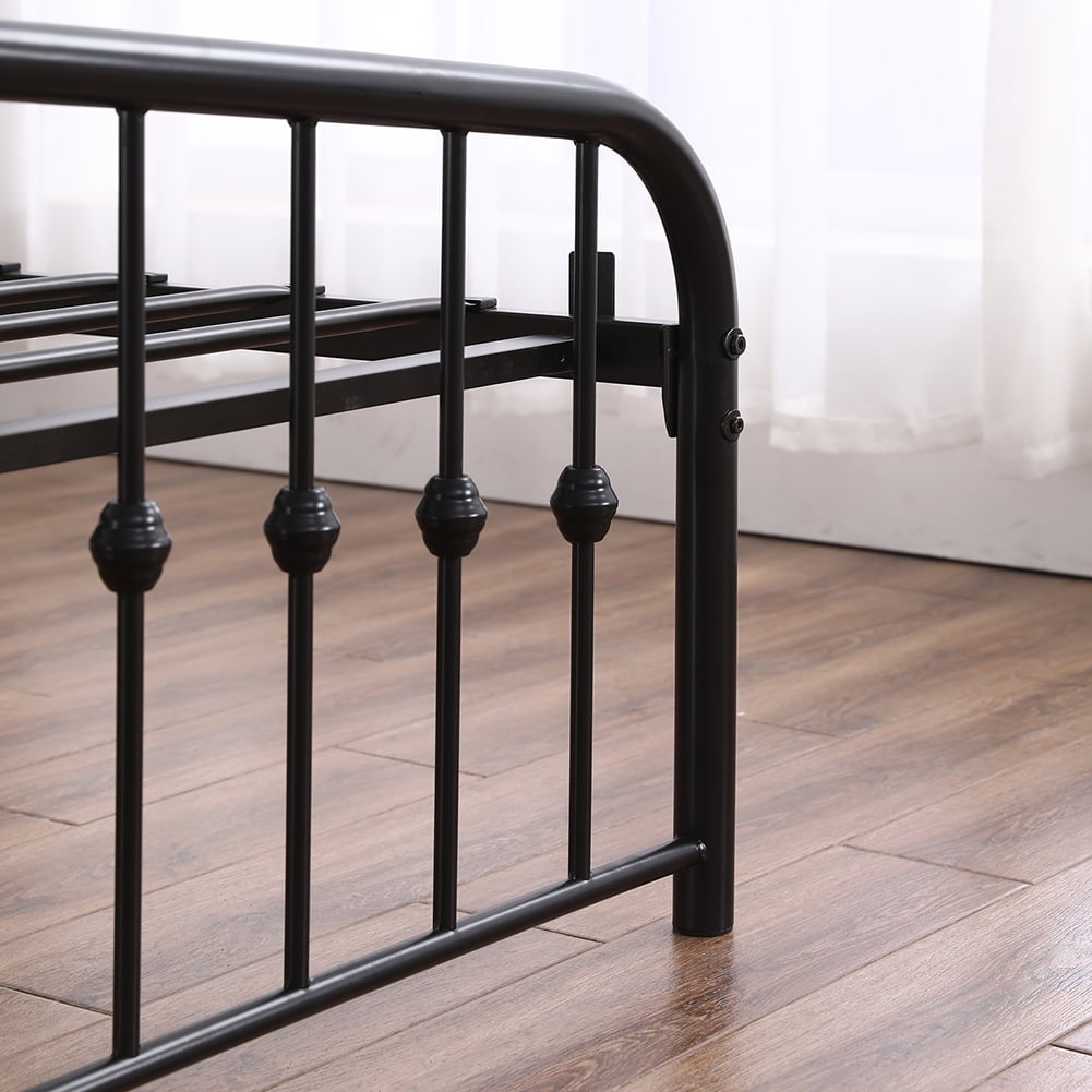 Kepooman Modern Design Single-Layer Iron Curved Frame Bed Vertical Pipe Ballwith Black, 56.30"L x 25.20"W x 5.31"H, Full Kepooman Modern Design Single-Layer Iron Curved Frame Bed Vertical Pipe Ballwith Black, 56.30"L x 25.20"W x 5.31"H, Full