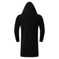 thumbnail image 5 of XIAONU Men'S Hoodies Long Hooded Cardigan Coat With Pockets Solid Color Long Sleeves Oversized Cape Hooded Sweatshirt, 5 of 8