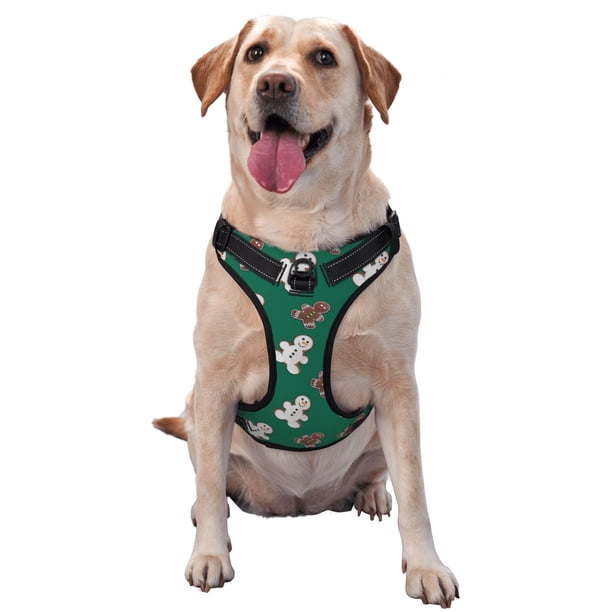 Fotbe Gingerbread Snowman Cookies Arnés para Perro con Estampado –Chaleco Ajustable Acolchado con Asa de Control para Perros Grandes-Small