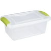 Sterilite 7-Quart Latch Box in Clear/Lime, Set of 14