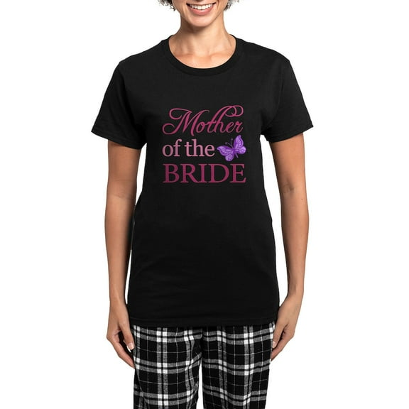 CafePress - Mother Of The Bride (Butterfly) Women's Dark Pajam - Women's Short Sleeve Print T-Shirt and Pants Dark Cotton Pajama Set