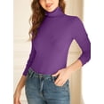 thumbnail image 3 of Women's Long Sleeve Slim Fit Mock Turtleneck Basic T-Shirts Blouse Tops, 3 of 5