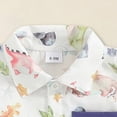 thumbnail image 4 of Kaprioy Boys Summer Outfits Boys Cartoon Print Hawaiian Outfit Infant Boy Button Down Shirt Baby Shorts Baby Summer Clothes Baby Boy Beach Clothes, 4 of 6