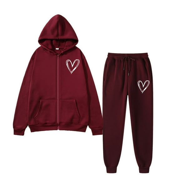 Women 2 Piece Outfits - Long Sleeve Hoodie With Sweatpants Set Matching Sweat Sets for Women Women'S Lounge Sets