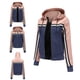 thumbnail image 1 of Chaqueta para mujer Abrigo impermeable de manga larga Cordón con capucha Outwear Chaquetas de retazos Fridja  po5235, 1 of 6