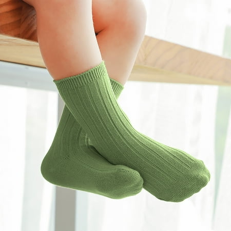 

Cathalem Boys Socks Low Children s Socks Boys And Girls Cotton Socks Double Needle Mid Calf Baby Baby Solid Color Crazy 8 Toddler Socks Green 3-5 Years Toddler