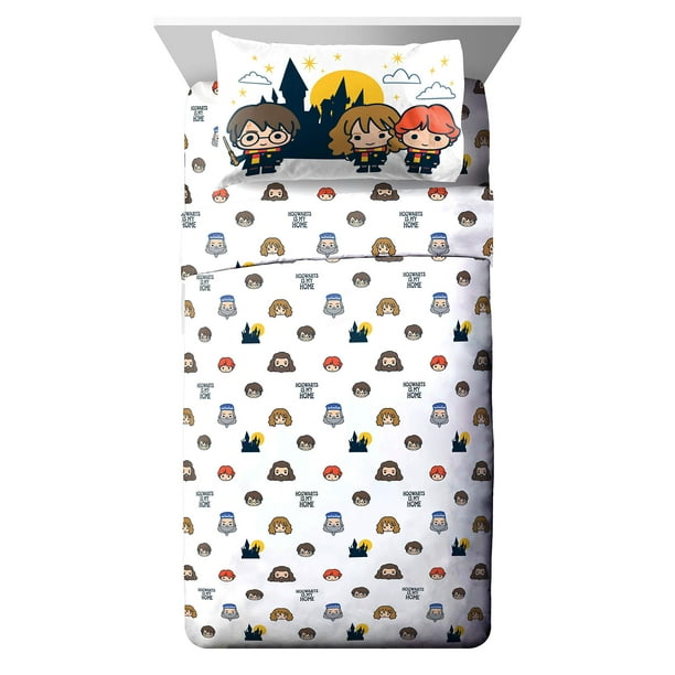 Harry Potter Hogwarts is My Home MultiColor 3 Piece Twin Sheet Set