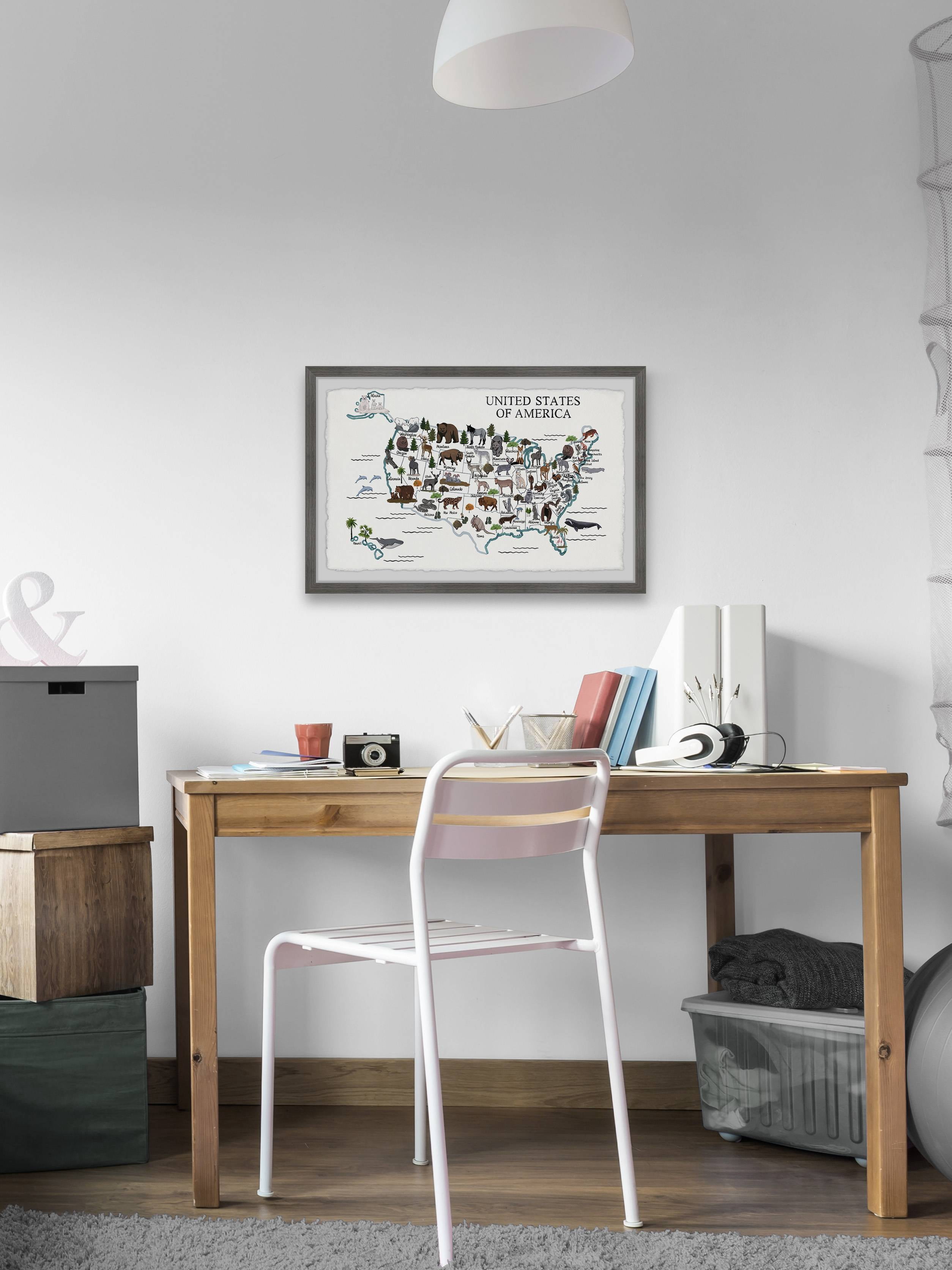 Marmont Hill US Animals Framed Wall Art