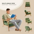 thumbnail image 6 of UBesGoo Modern Accent Chair, Chenille Fabric Armchair with Pillow and Solid Wood, Upholstered Comfy Reading Lounge Chair for Living Room, Olive Green, 6 of 10