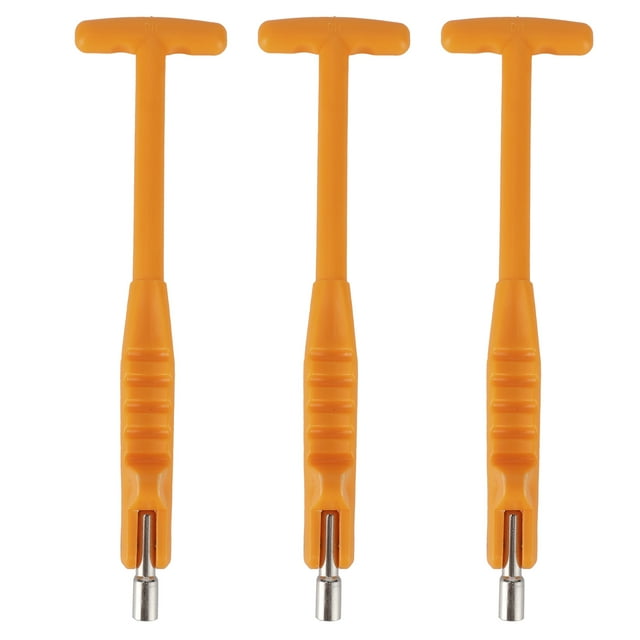 3pcs 7mm/0.3in Tire Valve Stem Puller Tube Disassembled Tyre Repairing Tool UniversalOrange