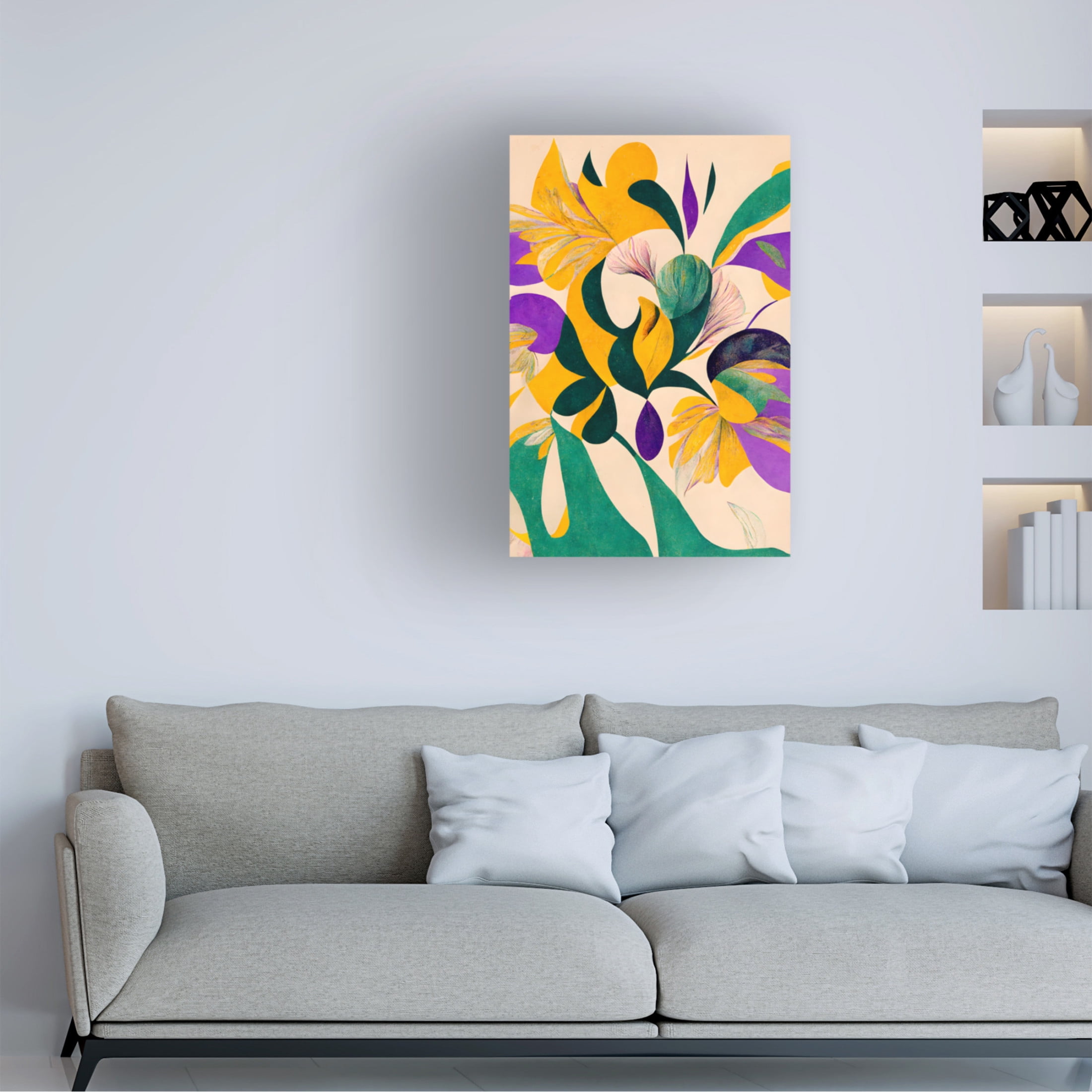 Canvas Wall Art - Treechild 'Spring flowers' Wall Art for Living Room, Bedroom, or Office D?cor by Trademark Fine Art - 22 x 32 Inches