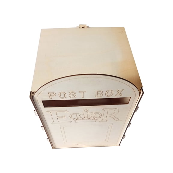 MIPCASE Wood Post Box Rustic Mailbox Khaki Wood 1Pack