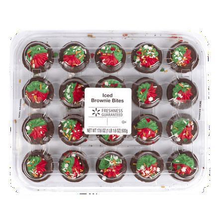 Freshness Guaranteed Holiday Iced Brownie Party Tray, 17.6 oz, 20 Count