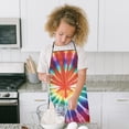thumbnail image 4 of Colorful Rainbow Tie Dye Spiral Pattern Kids Aprons for Girls and Boys,Adjustable Neck Strap Toddler Aprons for Kids Cooking Baking, 4 of 6