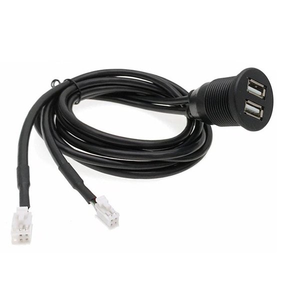 ZOUBAOQ Car Dash Flush Mount Two USB Port Panel Auto Boat GPS 6PIN Cable 4IN