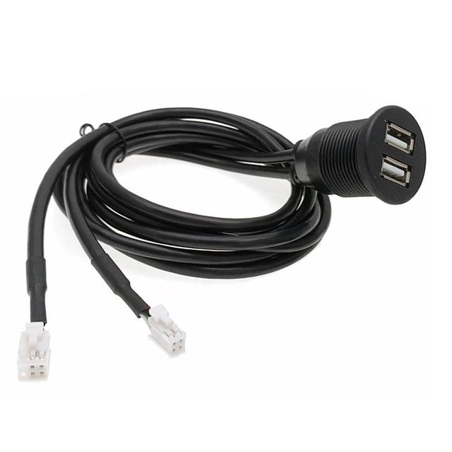 Car Dash Flush Mount Two USB Port Panel Auto Boat GPS 4IN 6PIN Cable Adapte