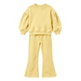 thumbnail image 4 of Linfrsh Toddler Outfits Girls' Set Clothing Baby Spring and Colored Hoodie Flared Pants Two Piece Cotton Set, 4 of 4