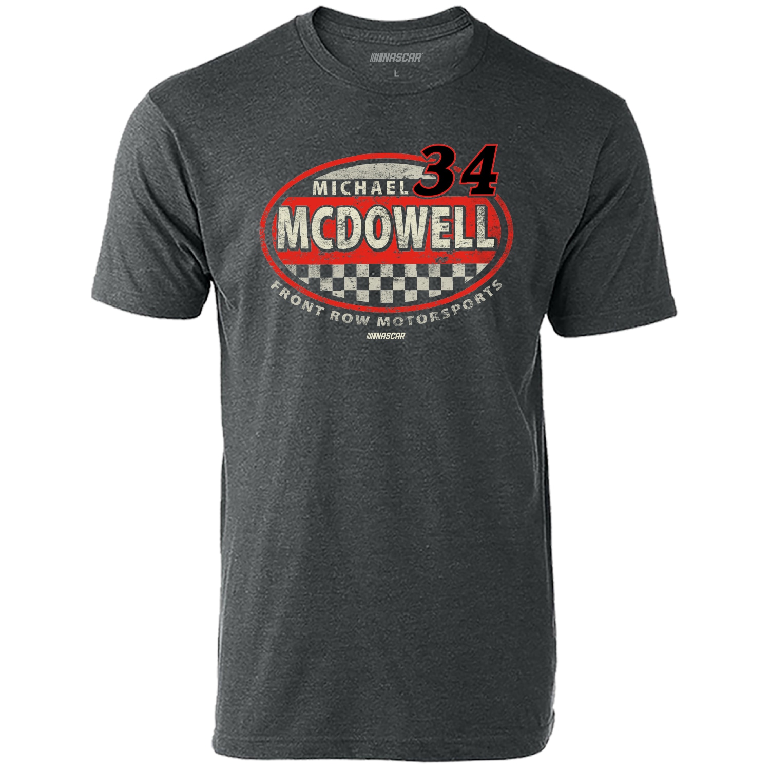 Men's Checkered Flag Heathered Charcoal Michael McDowell Vintage Rookie T-Shirt - image 2 of 3
