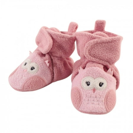 

Hudson Baby Infant and Toddler Girl Cozy Fleece Booties Pink Owl 12-18 Months