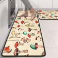 thumbnail image 2 of Kitchen Rugs Sets Of 2,Colorful Mushroom Doodle Beige Pattern Anti Fatigue Kitchen Mat Rugs Non Slip Washable,Decorative Kitchen Floor Mats for Kitchen,Sink,Laundry,17"x47"+17"x47", 2 of 5