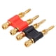 thumbnail image 1 of Conectores Chapados En Oro, Conectores Banana Duales De Buena Conductividad Para Cable De Altavoz De 12-18 AWG, 1 of 7