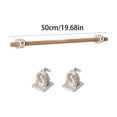 thumbnail image 3 of 19.7x19.7in No-Drill Wall Hanging Storage Organizer With Wood Rod & Adhesive Hooks For Kitchen Bathroom Bedroom, 3 of 6