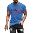 thumbnail image 2 of Tops for Men under $5 Independence Day Printing Short Sleeve Round Neck Shirts for Men Pullover Men's T-Shirt Shirts for Men Blue XXXXXL, 2 of 5