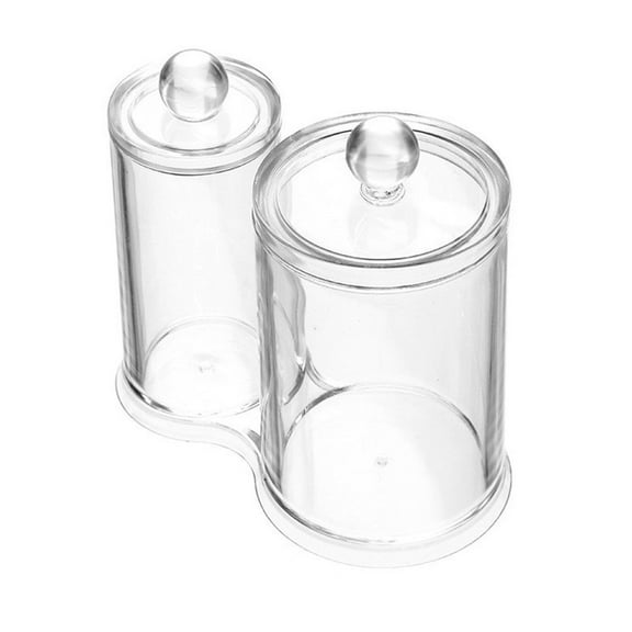 unbranded Cotton Swab Storage Container Pads for Face Buds Round Holder Makeup Sponge Transparent