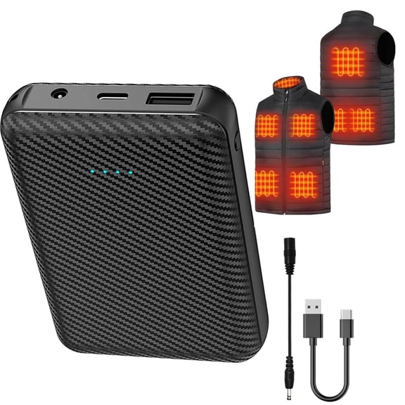 7.4V Portable Charger, 1 Pack 3A USB 3.8mm DC Ports(Comes with a 4.0 mm adapter Cable), 20000 mAh Charging Battery Pack for Cell Phone and Heated Vest,1P