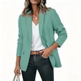 thumbnail image 5 of ClodeEU Women's Open Front Lapel Long Sleeve Blazer Jacket,Casual Solid Color Slim Fit Coat for Office Green,Women's Plus L, 5 of 6
