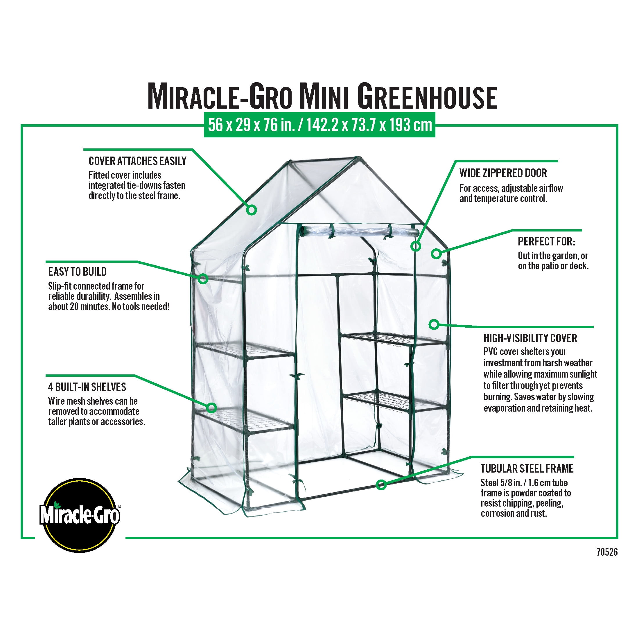 ShelterLogic Miracle-Gro® Clear Mini Greenhouse