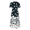 thumbnail image 5 of Robe d'Été pour Femmes 2024 Mode Grande Taille Col Rond Manches Courtes Mi-Mollet Double Poche Imprimé Floral Robe Manches Courtes Col Rond 50 % de Réduction Liquidation!, 5 of 5
