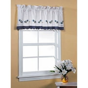 Daisy Gingham Tailored Valance, Navy and White