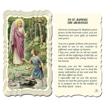 

Saint Raphael the Archangel Catholic Prayer Holy Card with Prayer on Back Pack of 50