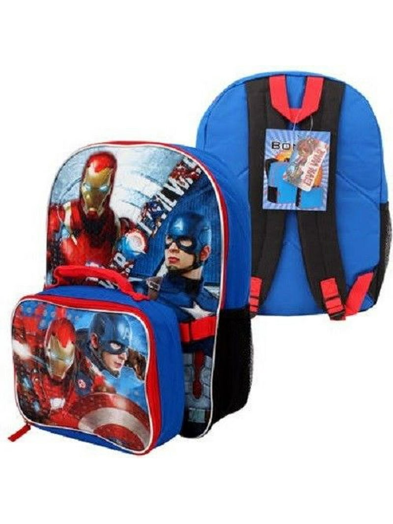 Marvel Captain America and Iron Civil 16" Backpack and Lunch Bag Set - Walmart.com