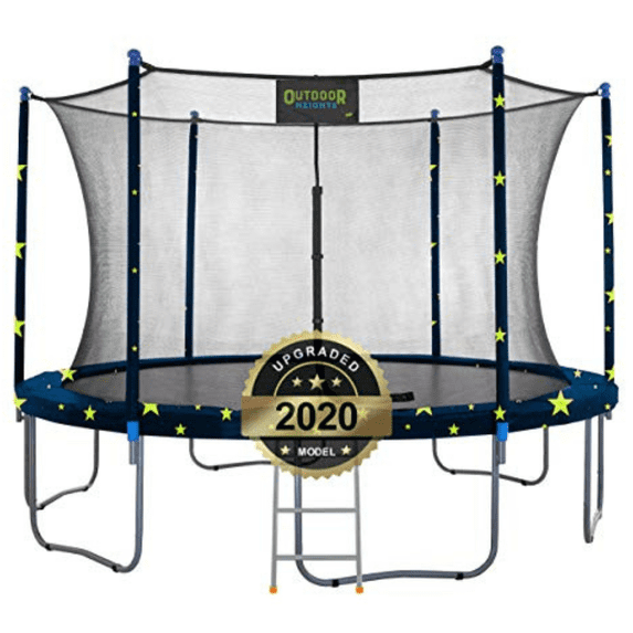 Outdoor Heights 16 ft Round Trampoline Set with Safety Enclosure System - Starry Night