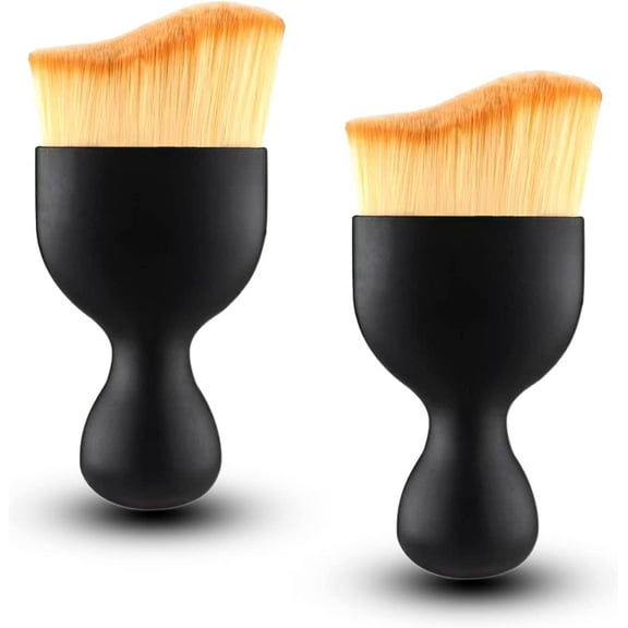 2 PCS Auto Interior Dust Brush, Car Detailing Brush Car Interior Cleaning Soft Brush Auto Accessories for Automotive Dashboard, Air Conditioner Vents, Computer, Scratch Free (Yellow)