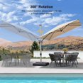 thumbnail image 5 of PURPLE LEAF Patio Umbrella with Base Included, 8ft Outdoor Aluminum Cantilever Umbrella with 360° Rotation, Champagne Offset Umbrella for Outdoor Garden Pool, Beige, 5 of 9
